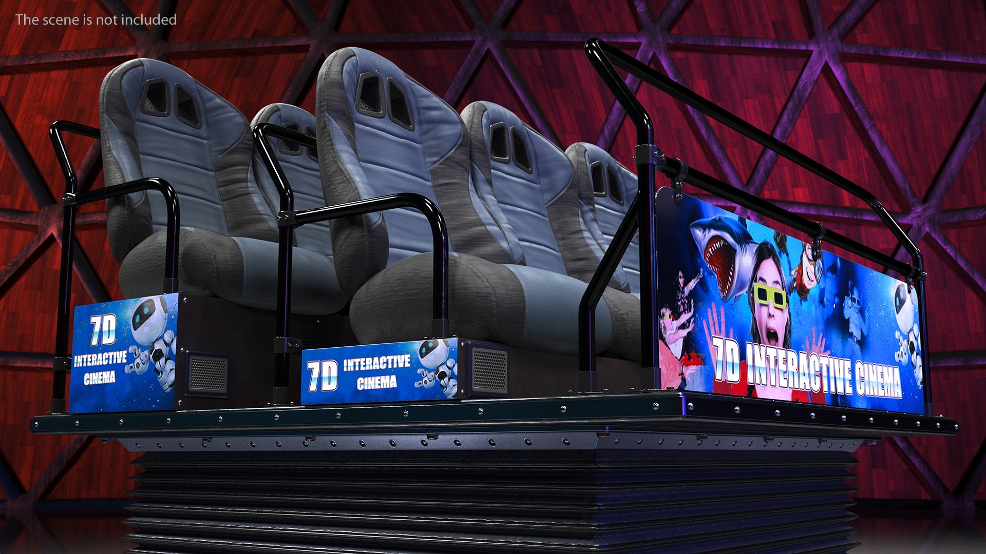 Virtual Reality Game Machine 7D Cinema 3D model TurboSquid 1763460