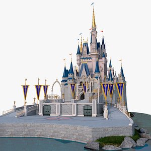 Fantasy Castle with Courtyard Fur 3D