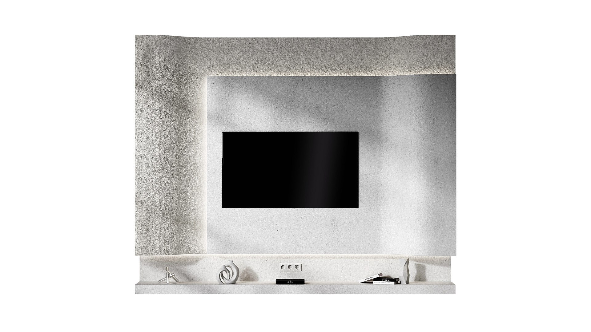 TV Wall Kit Modern Minimal Wave Wall 3D - TurboSquid 2253974