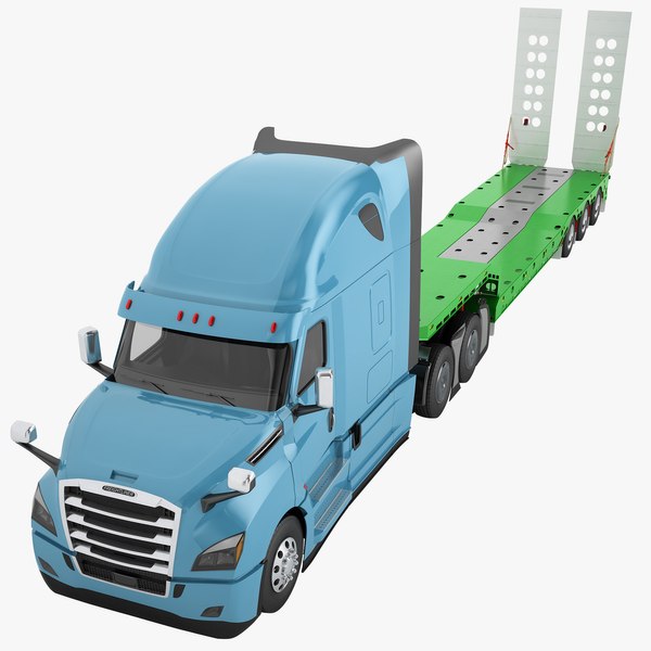 3D model Freightliner Cascadia 2020 Drake Trailer 01