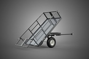 TIPPING HAULING WOOD DIRT DEBRIS CARGO TRAILER CART WAGON DOLLY 3D model