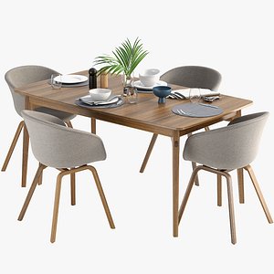 dulwich extension table chair 3D model