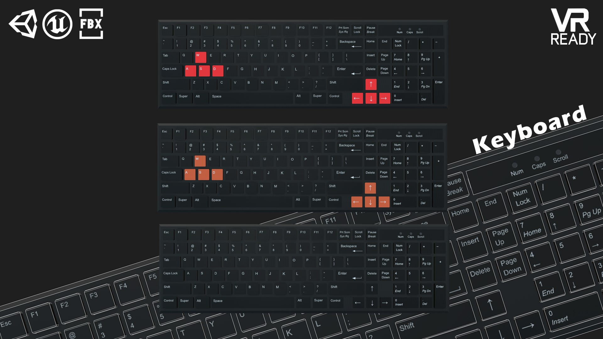 3D Keyboard Unity Unreal - TurboSquid 1442223