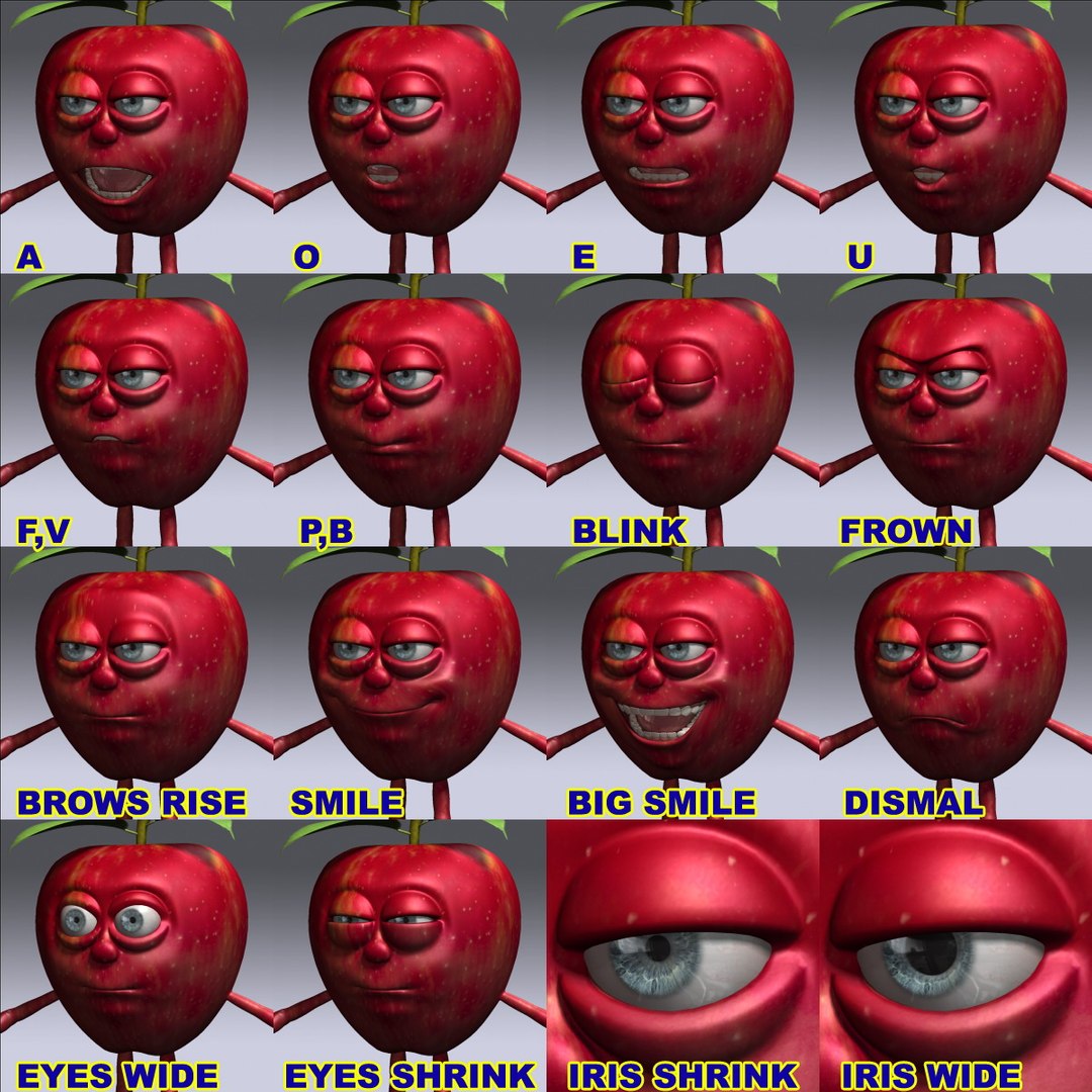 3D apple cartoon character 2 https://p.turbosquid.com/ts-thumb/H8/OpNnvf/tEHGmofl/image_18/jpg/1526627424/1920x1080/fit_q87/0c23338692cd12fe6b4ef4eff67a9c46522b4b44/image_18.jpg