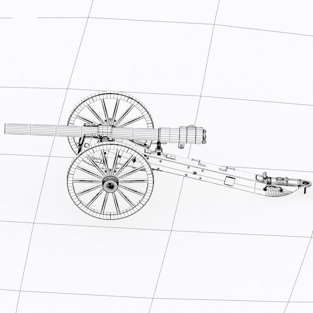 3d mesh civil war cannon model