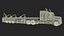 Freight Truck with Concrete Panel Semi Trailer Empty Rigged