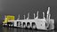 Freight Truck with Concrete Panel Semi Trailer Empty Rigged