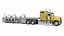 Freight Truck with Concrete Panel Semi Trailer Empty Rigged