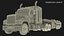 Freight Truck with Concrete Panel Semi Trailer Empty Rigged