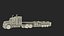 Freight Truck with Concrete Panel Semi Trailer Empty Rigged