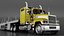 Freight Truck with Concrete Panel Semi Trailer Empty Rigged