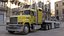Freight Truck with Concrete Panel Semi Trailer Empty Rigged