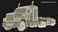 Freight Truck with Concrete Panel Semi Trailer Empty Rigged