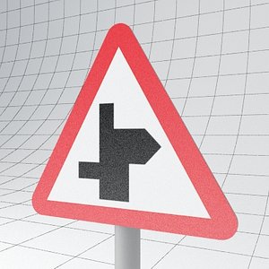 Road Sign - Staggered Juntion Ahead