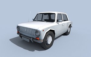 Low poly stylized vehicle 3D model
