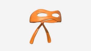Turtle Ninja Mask 06 Orange Cartoon - Bandana Character Design 3D