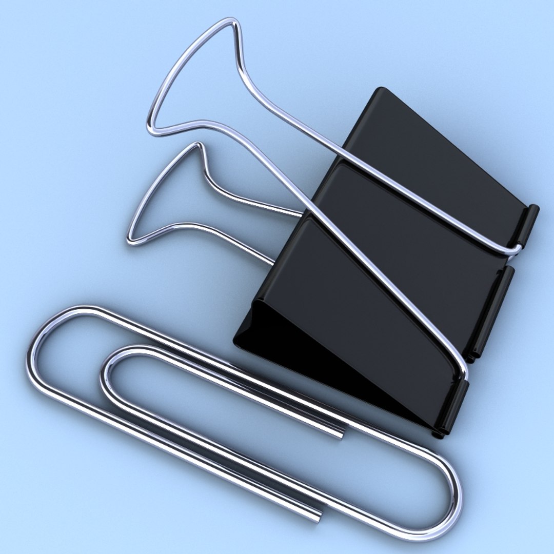 3d Model Paper Binder Clips