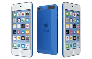 Apple iPod Touch Blue Low Poly 3D