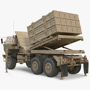 Multi Mission Launcher Vehicle Desert Rigged for Cinema 4D 3D model