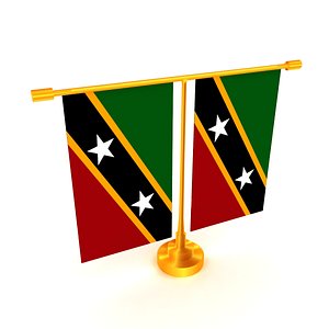 Flag of Saint Kitts and Nevis 3D model