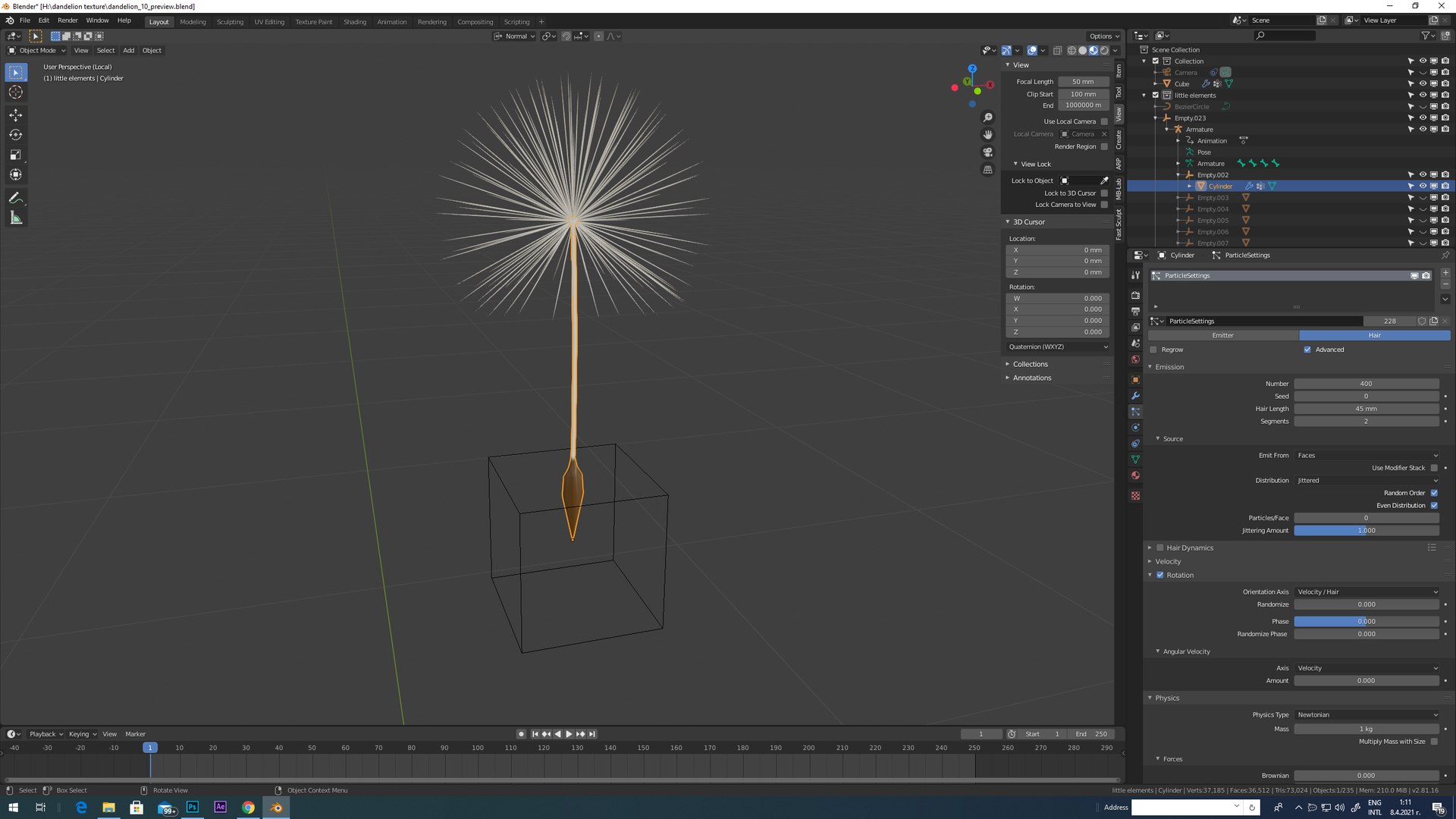 3D dandelion model https://p.turbosquid.com/ts-thumb/H8/jhnTZr/t1/6/png/1617966197/1920x1080/fit_q87/257f050bf2e47d42dc304f18e1ff2c2de95c937a/6.jpg