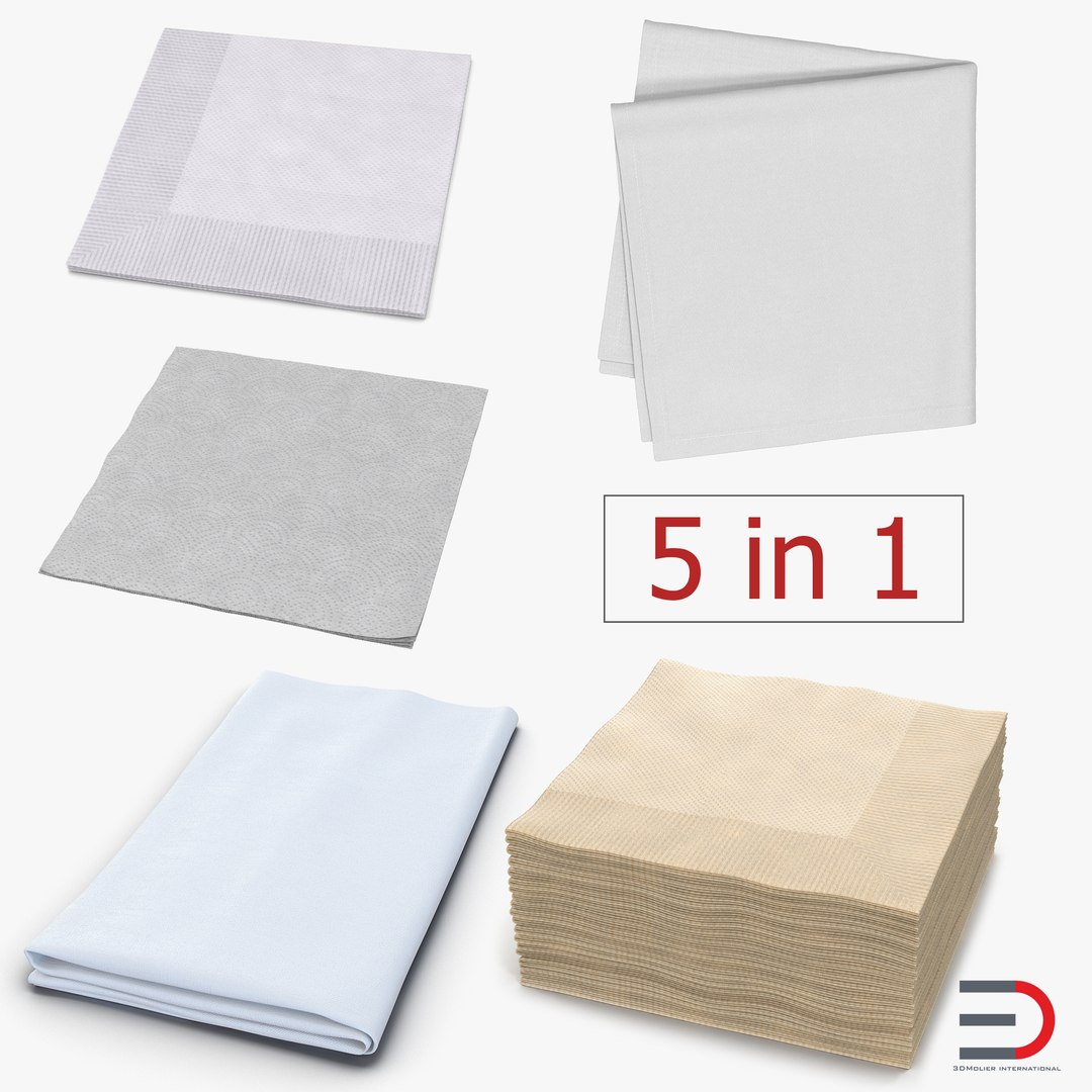 Napkins 3D Models Collection 2 3D model preview
