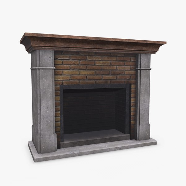 Fireplace Low-poly PBR 3D model