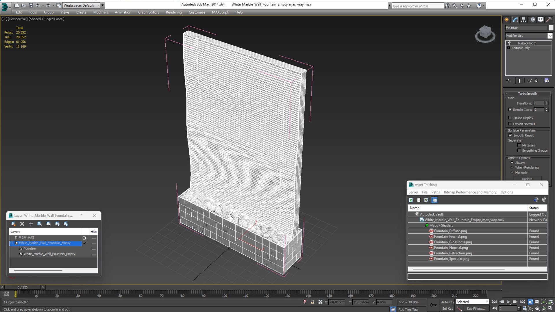 3D White Marble Wall Fountain Empty Model - TurboSquid 2111043