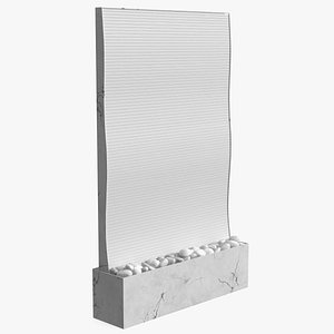 3D White Marble Wall Fountain Empty model