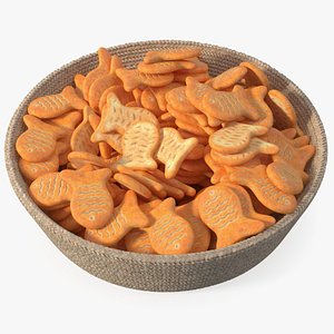 Fish Crackers in Basket 3D