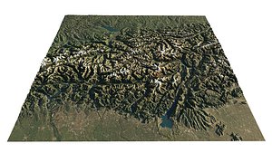 Central European Alps large scale terrain 3D model