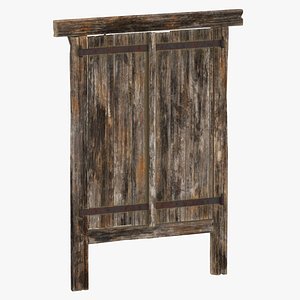 3D Medieval Wooden Window Cover 02