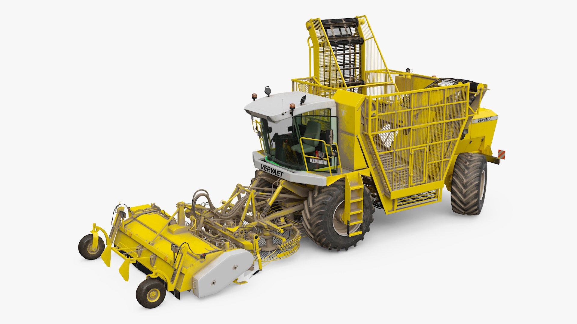 Vervaet 17T Beet Harvester Dusty Yellow Rigged 3D model preview