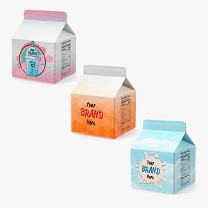Gable Top Carton Packages Mockup Collection model