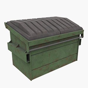 3D model Retro Dumpster  PSX - Low Poly