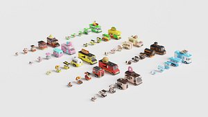 3D model Food Cart Pack Collection