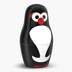 3D model penguin nesting doll
