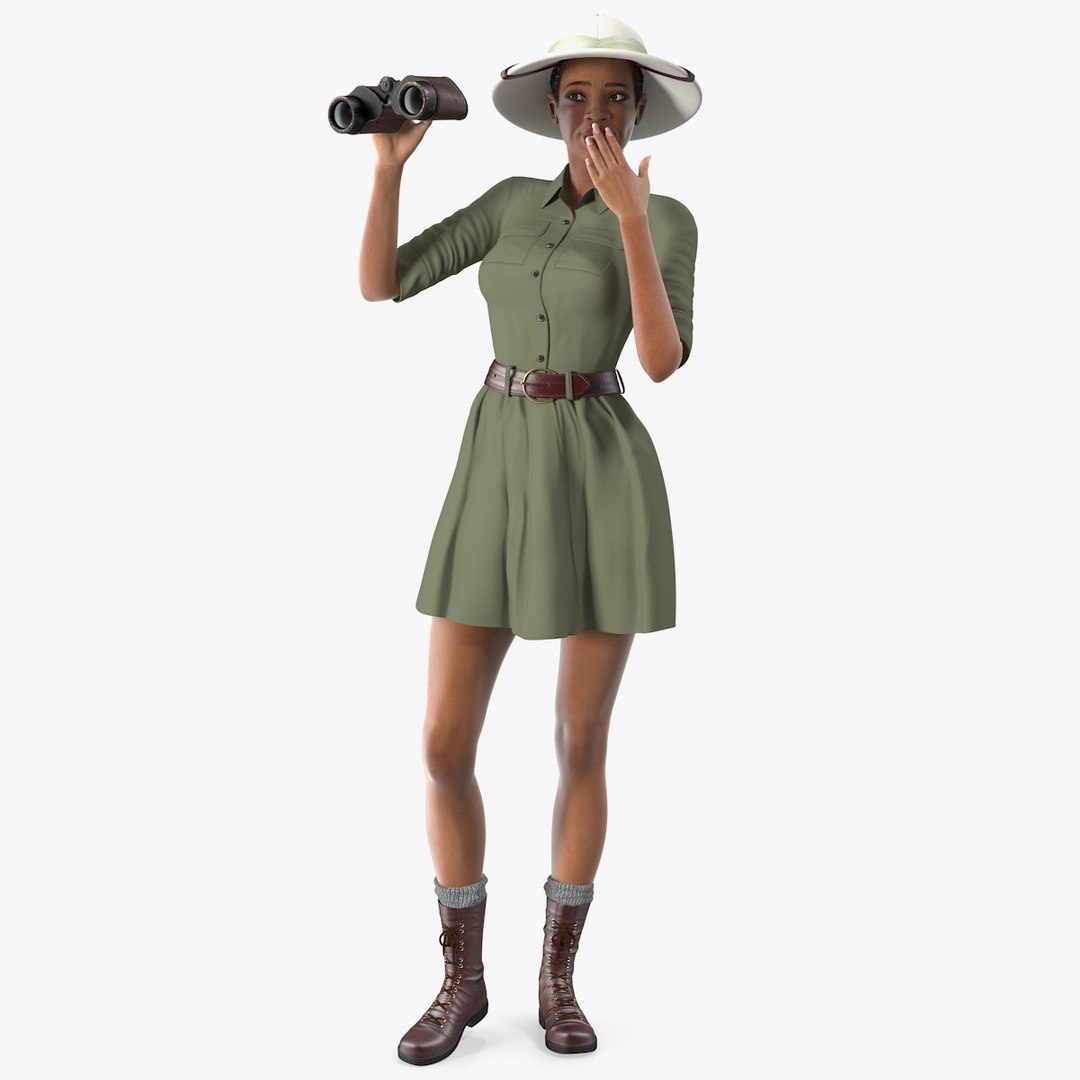 Light Skin Black Woman Explorer 3D model preview