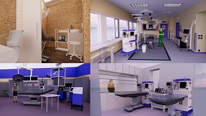 3D Mobile hospital and Operating room and Examination room model
