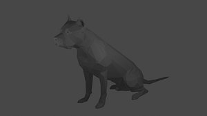 3D Low poly pitbull