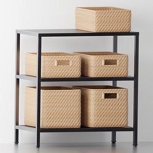 rattan basket 3D model
