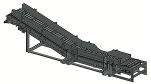 3D 3D Model of Industrial Drag Chain Conveyor