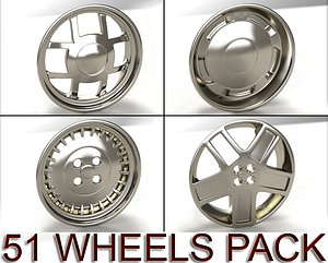 pack 51 wheels 3d model