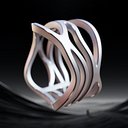 Flowform Wave Ring - Artistic 3D Print Jewelry Model Size 10
