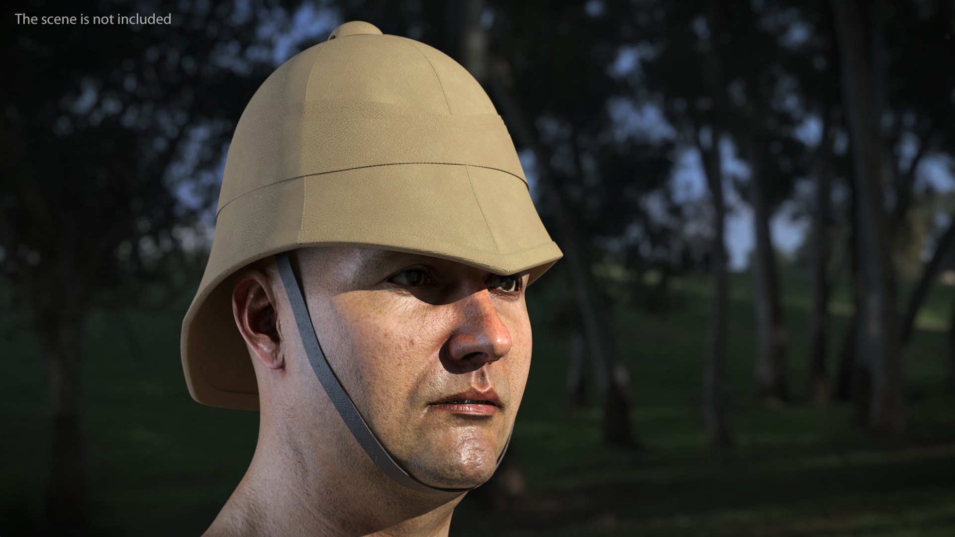 Beige Pith Helmet on Male Head 3D model https://p.turbosquid.com/ts-thumb/H9/Ze1OYL/RW/beige_pith_helmet_on_male_head_004/jpg/1750133185/1920x1080/fit_q87/d283e6da610f0b1bfeb1c2ae7dcec9b9a74e813e/beige_pith_helmet_on_male_head_004.jpg