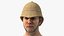 Beige Pith Helmet on Male Head