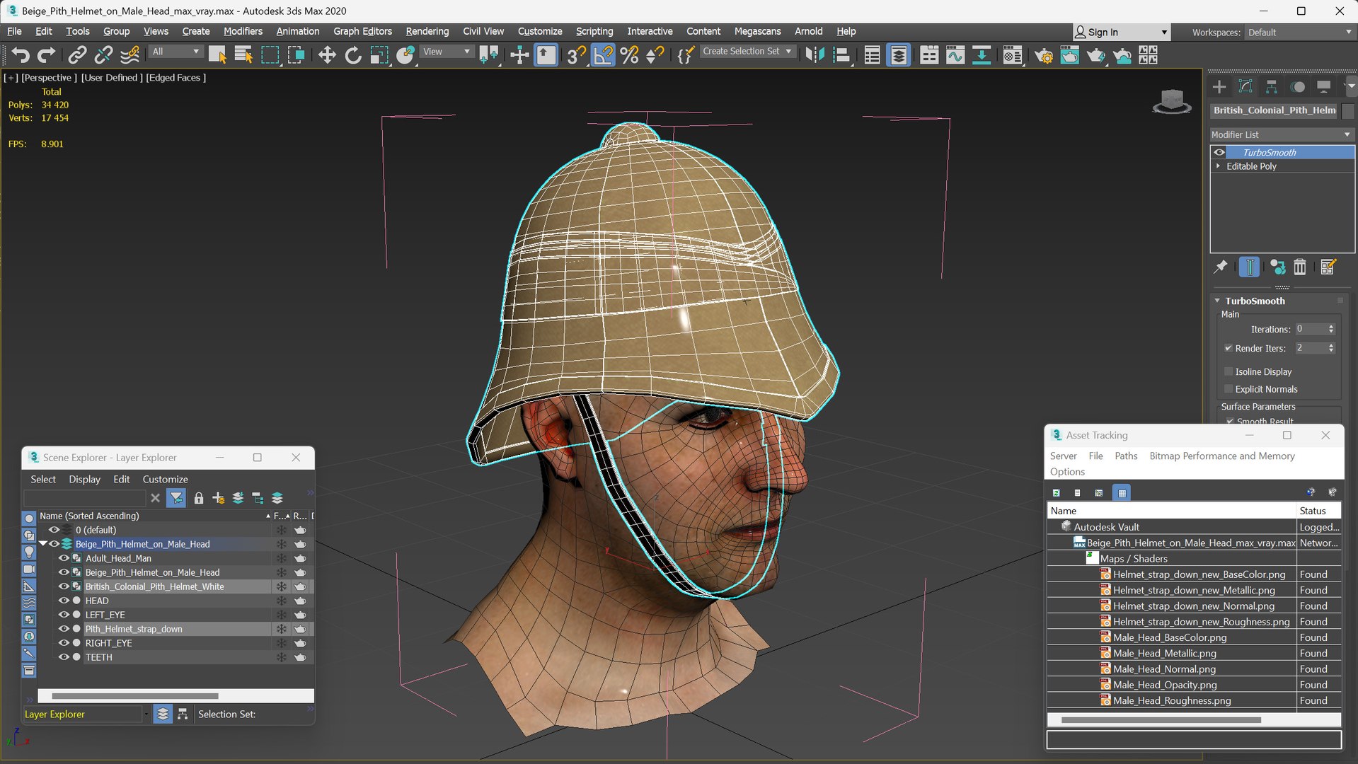 Beige Pith Helmet on Male Head 3D model https://p.turbosquid.com/ts-thumb/H9/Ze1OYL/pN/beige_pith_helmet_on_male_head_013/jpg/1750133213/1920x1080/fit_q87/f14bc0e1d7d201c59b686fea927c2414fc5baf81/beige_pith_helmet_on_male_head_013.jpg