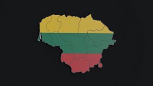 Political Map of Lithuania 3D