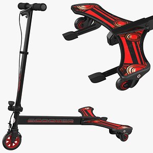 3D model PowerWing Scooter Black Red Rigged