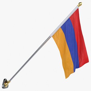 3D Armenia Cloth Flag Wall Mount Animated Loop